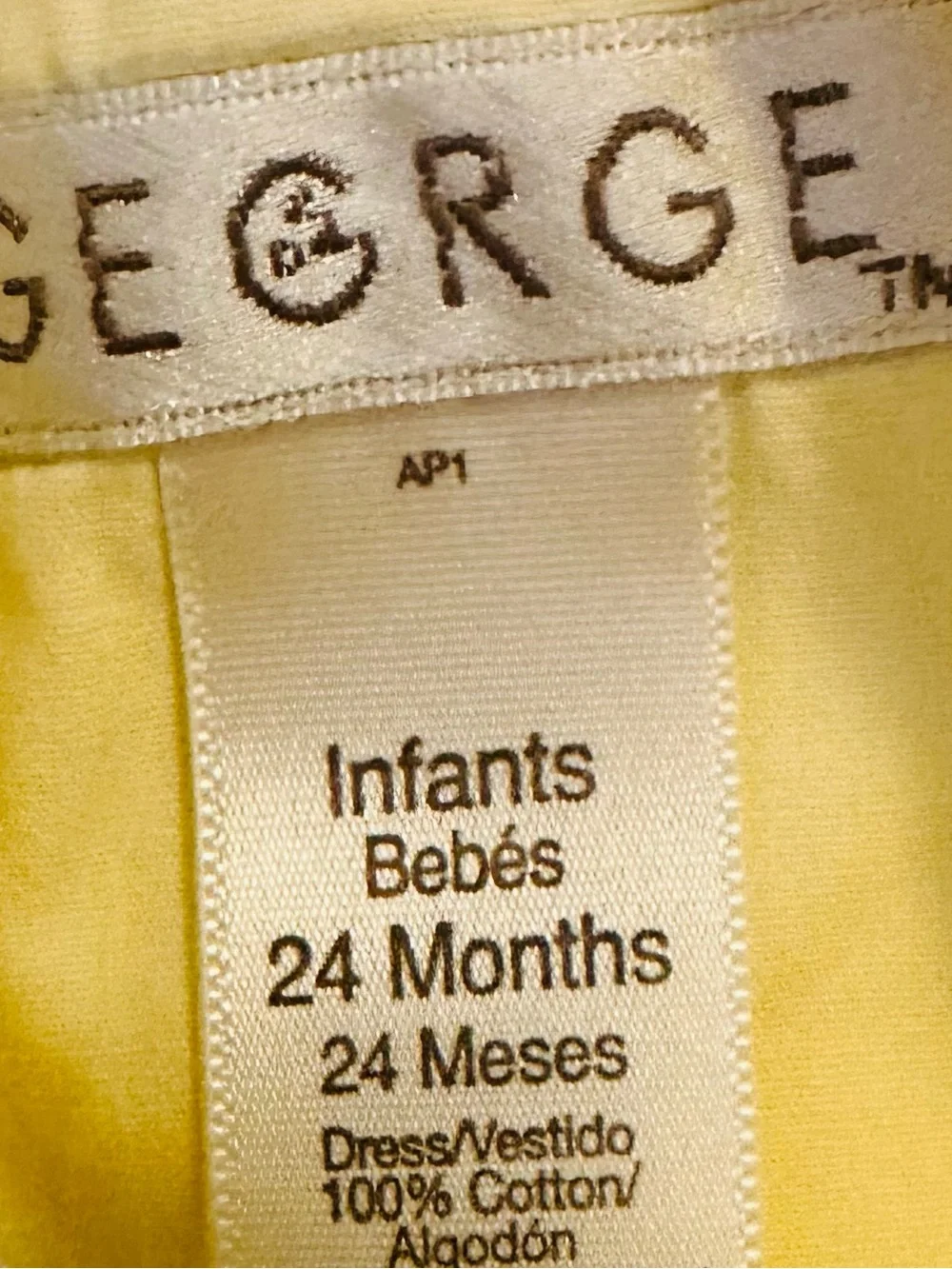 George Yellow Party Dress with White Bow and Floral Trim